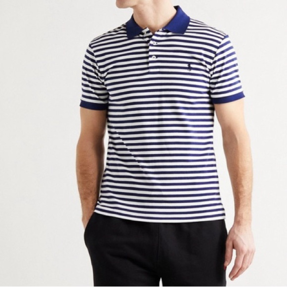 Polo Ralph Lauren - Striped Cotton-Jersey Polo Shirt Medium